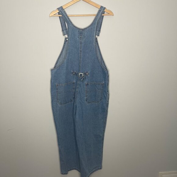 Women’s Gloria Vanderbilt Wide Leg Jean bibs size‎ medium - Picture 2 of 9